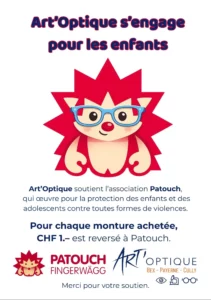 Art’Optique soutient Patouch | 1 CHF par monture